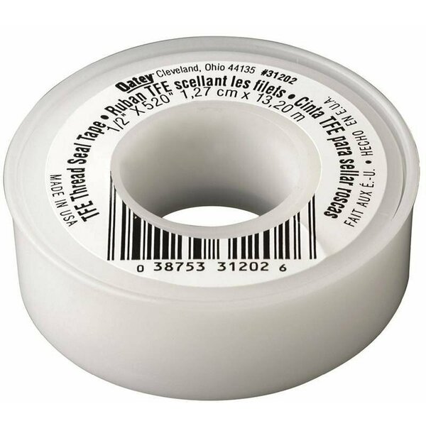 Oatey 1/2 in. X 520 in. Teflon Thread Seal Tape/Plastic Spool 31202